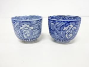 古伊万里　染付　蕎麦猪口　2客